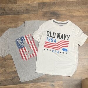 New Mix Kids USA Graphic Tees - White & Gray